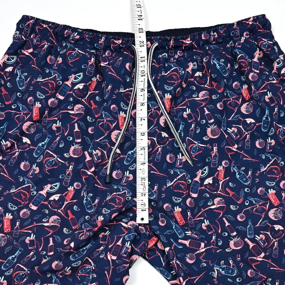 Peter Millar Seaside Swim Shorts‎ Mens L Recipes for Disaster Bloody Mary Shark - Picture 3 of 11